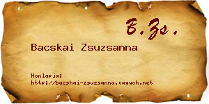Bacskai Zsuzsanna névjegykártya